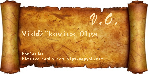 Vidákovics Olga névjegykártya