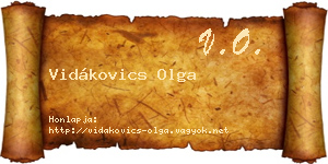 Vidákovics Olga névjegykártya