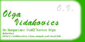 olga vidakovics business card